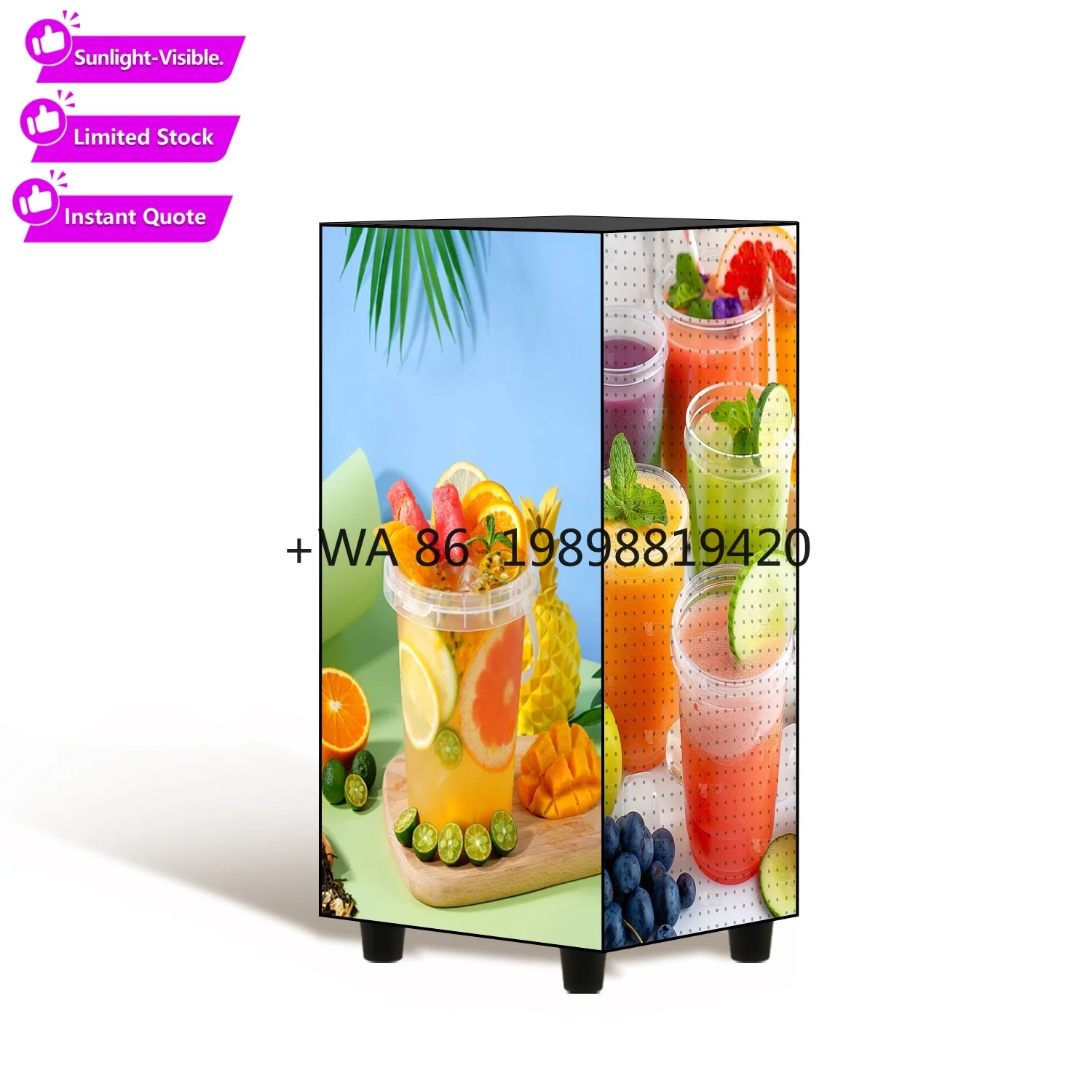 لوحة إعلانات مكعبة كاملة الألوان قابلة للتخصيص وقابلة للتخصيص، لوحات إعلانية لسطوع داخلي