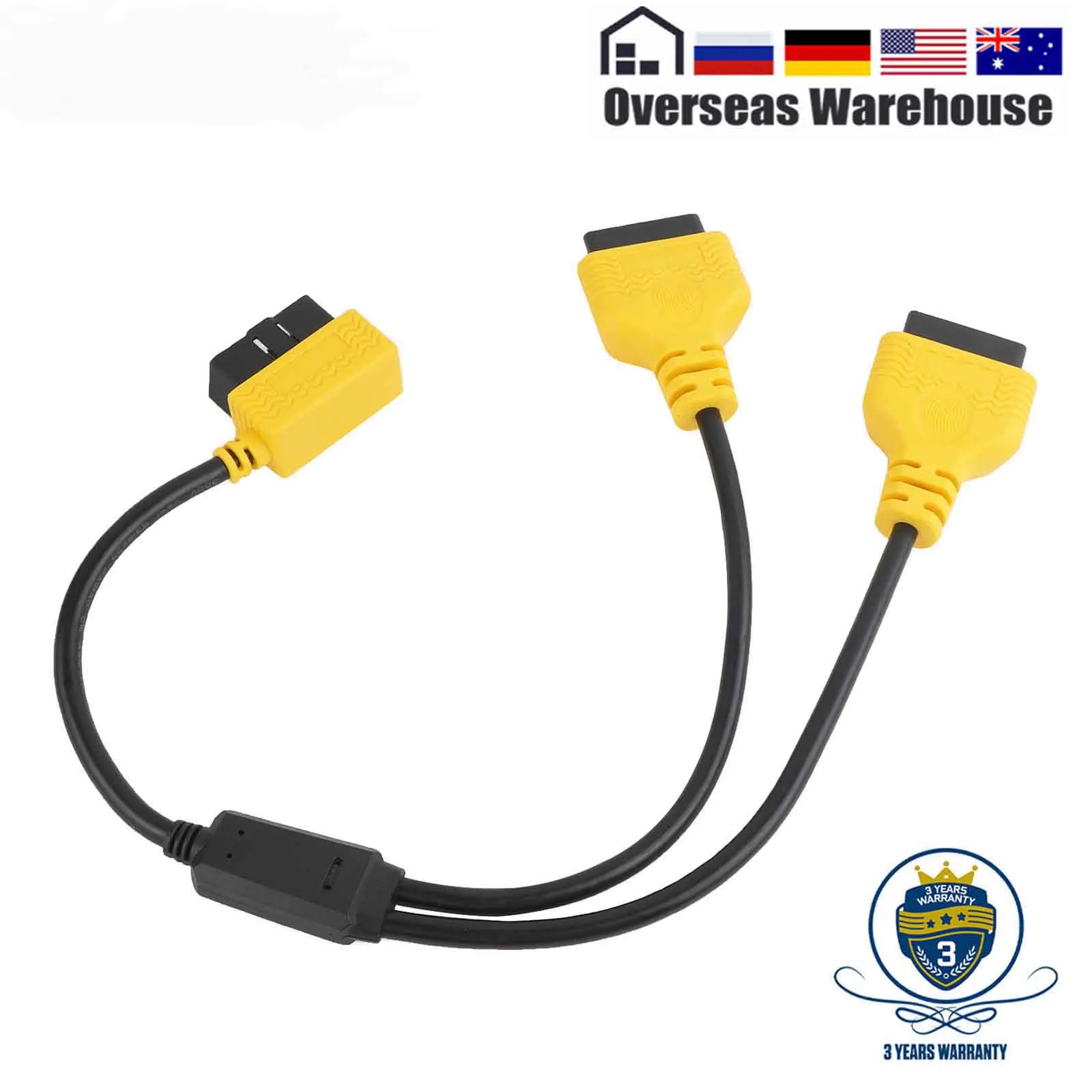 

OBD Cable For FJ Cruiser OBD2 1 to 2 Splitter Wire Adapter 50cm Car OBDII Car Male to Female Extension Cable for Car OBD2 Splitt