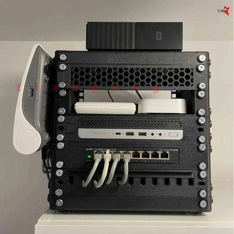 10 Inch 1U Cabinet Mount Support Frame Stable Installation Bracket For HP Elite Prodesk Mini PC Network Rack Accessory WYORESY