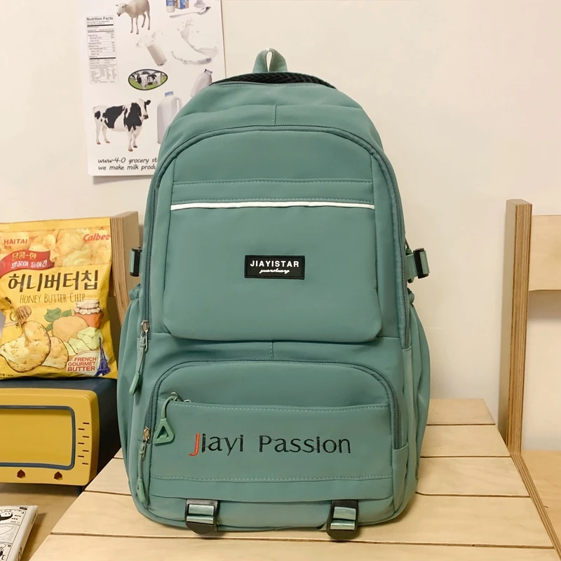 Nylon Solid Color Zipper High Capacity School Bags 2024 Selling Schoolchildren Letter Pattern Backpacks Alumno Bolsa