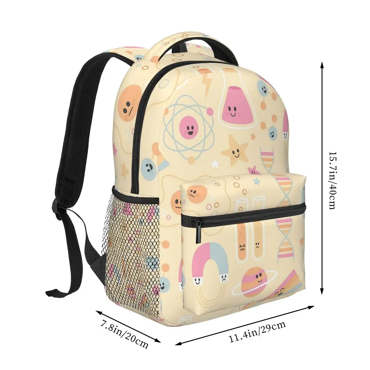 Super Cute Science Backpacks Boys Girls Bookbag Students School Bags Cartoon Kids Rucksack Shoulder Bag Large Capacity