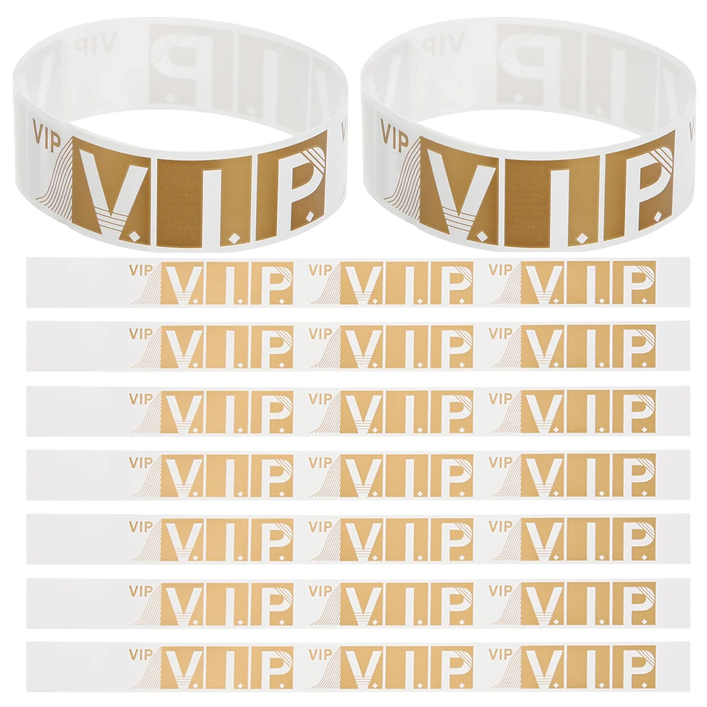 

100 Pcs Party Wristband Vip Event Bracelet Disposable Synthetic Paper Wristbands