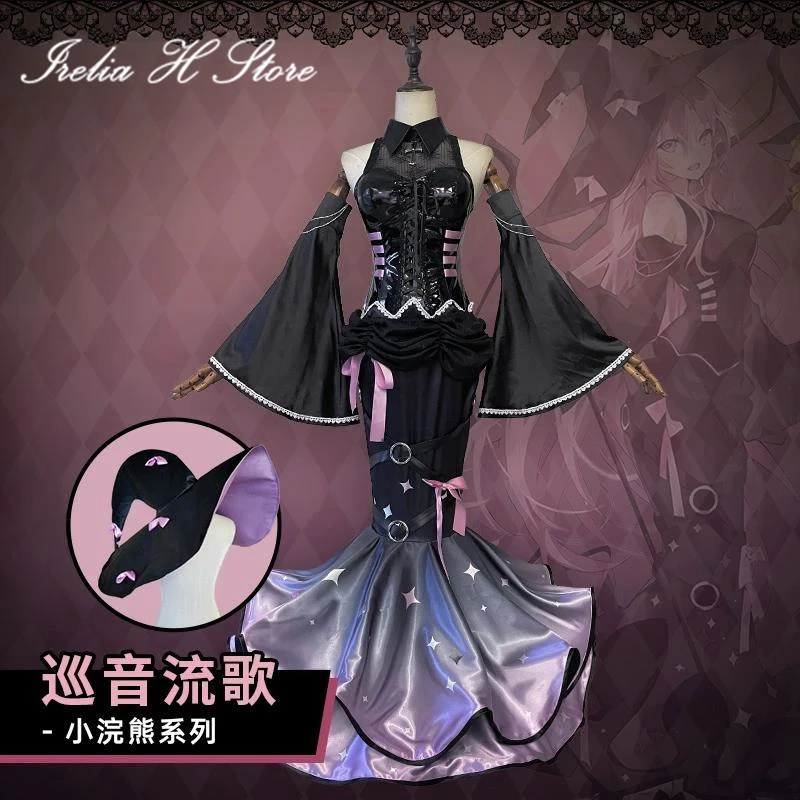 Irelia H Store Procyon lotor mi&ku Cosplay Costume mi&ku Procyon lotor Black Dress female Halloween Costumes