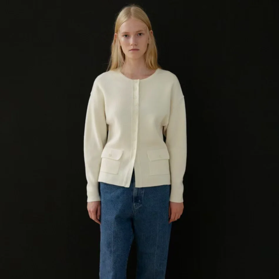 Lero*be Women's Woolen Knitted Cardigan Coat with ket Single Button Pure Color Winter Faion Long Sve round Ne