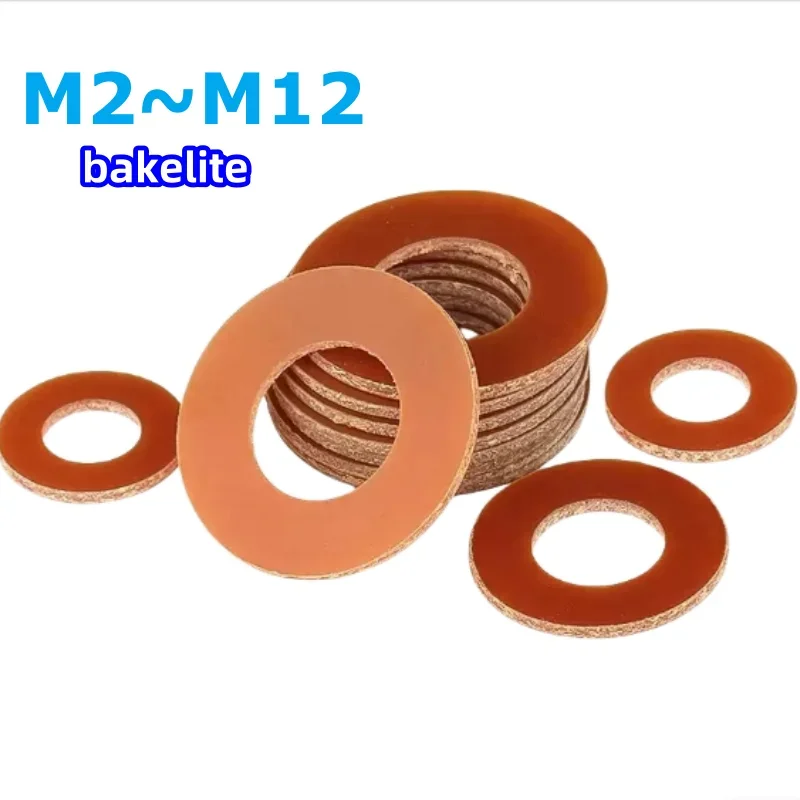 

Bakelite Flat Washer Insulation Gasket Epoxy Resin Pad Meson Bakelite Gasket M2 M2.5 M3 M4 M5 M6 M8 M10