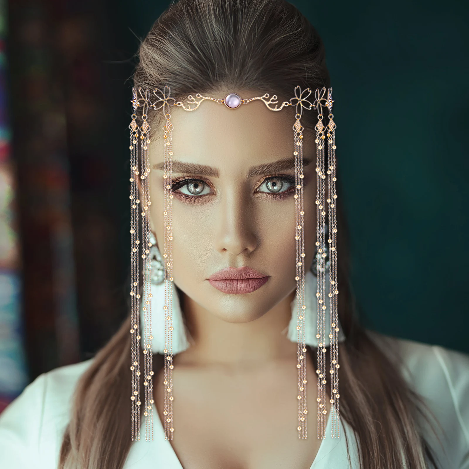 

Head Chain Ancient Style Hanfu Accessories Women Tassel Hair Bridal Headpieces Lightweight Long Wear Versatile Engagement