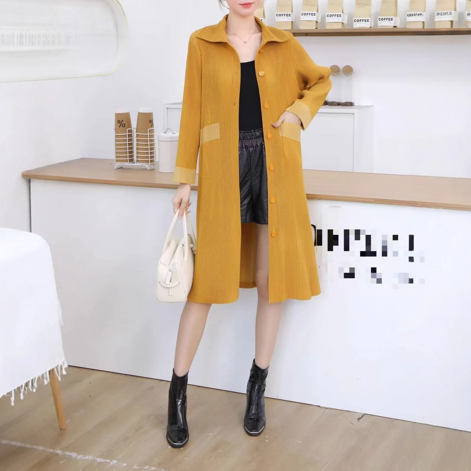 

Miyake Fold 2025 Autumn New Comfortable and Casual Style Long Style Slim and Casual Style Versatile Coat Women's Fashion