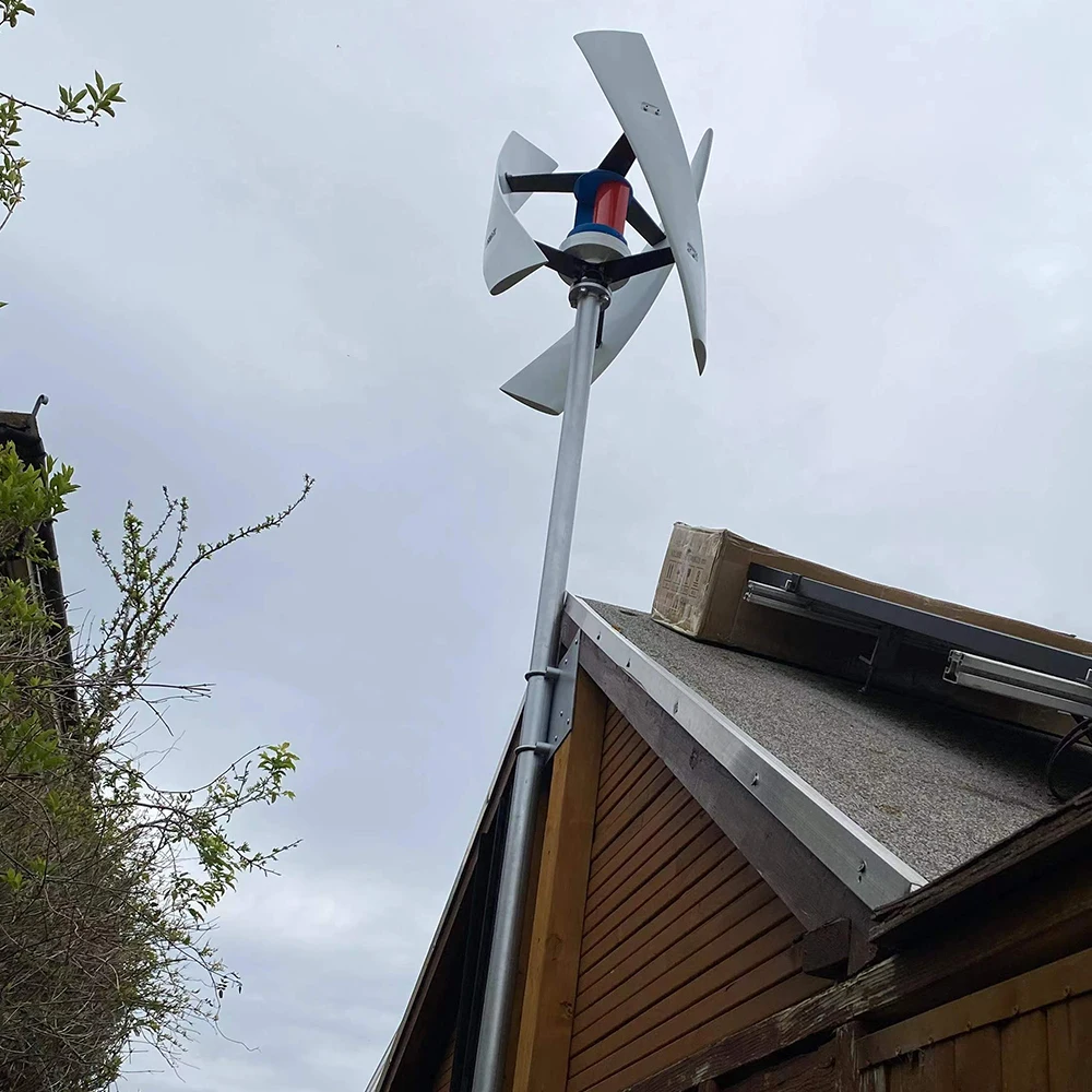 1000W Vertical Axis Wind Turbine 12V 24V 48V 3-Phase AC Permanent Magnet Generator for BTS Station Off-Grid Power System