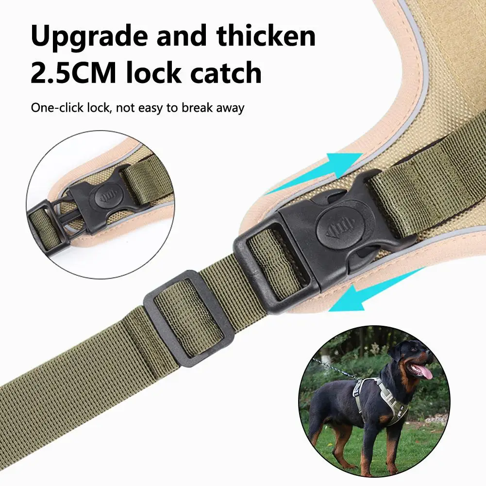 Dog Harnesses Pet Collar Labrador Army Reflective Adjustable Harness Oxford Cloth Ves