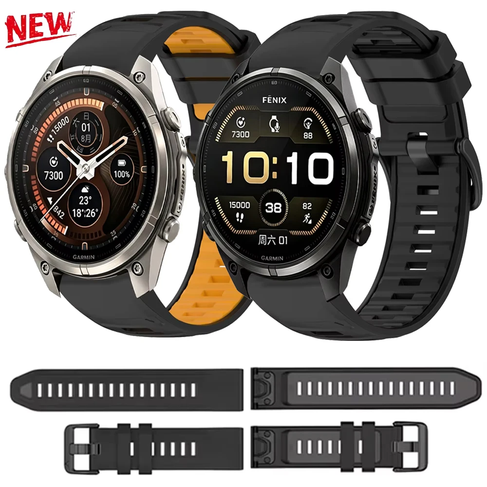 20mm 22mm 26mm Silicone Strap for Garmin Fenix 9/9 Pro/8 51/47/43mm Sports Breathable Bracelet Band Amazfit T-Rex Ultra 2 51mm