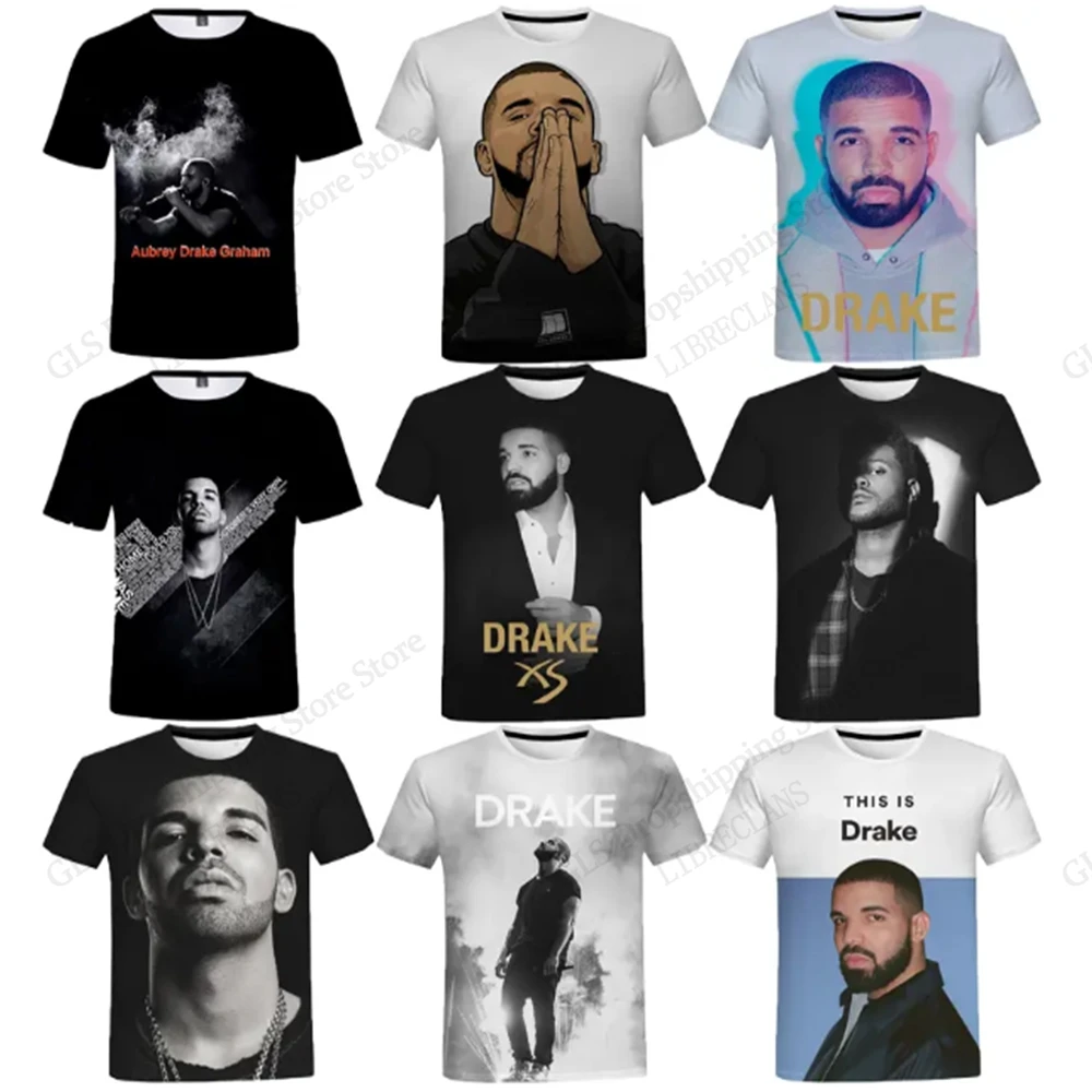 2027 New Rock Singer Drake 3d Print T-shirt Men Women Fashion Hip Hop Short Sleeve Tops Tees Oversized Punk Tshirt Men Clothing