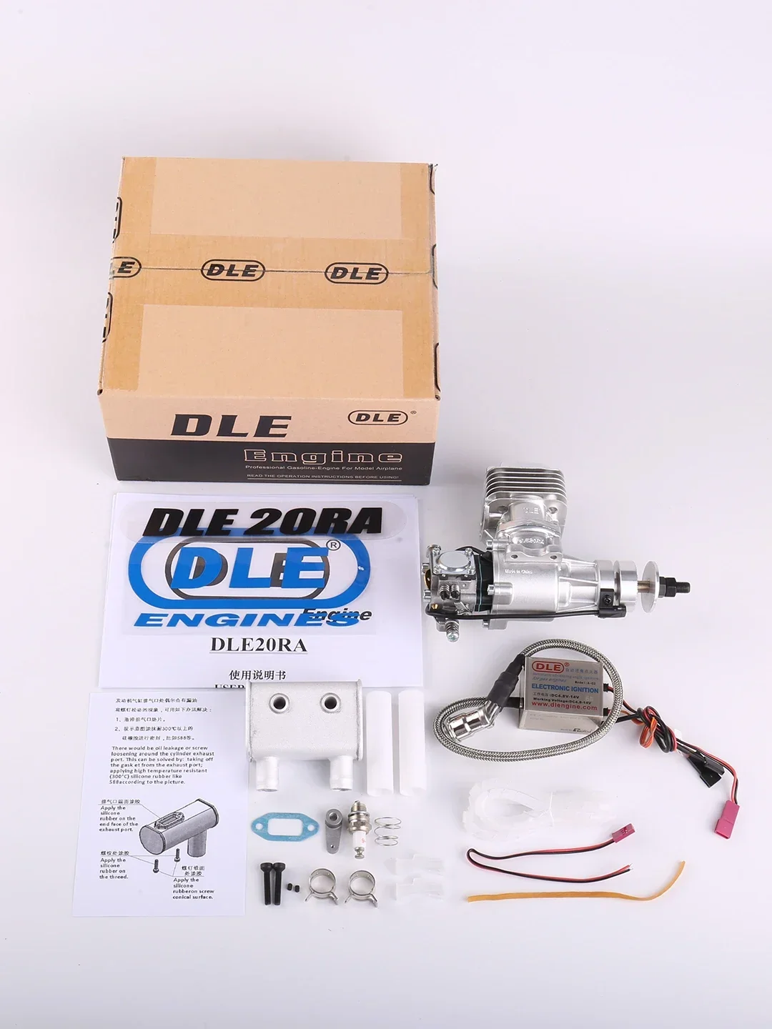 DLE 20RA Gasoline Engine for RC Model Two Strokes Single Cylinder Rear Exhaust Natural Air