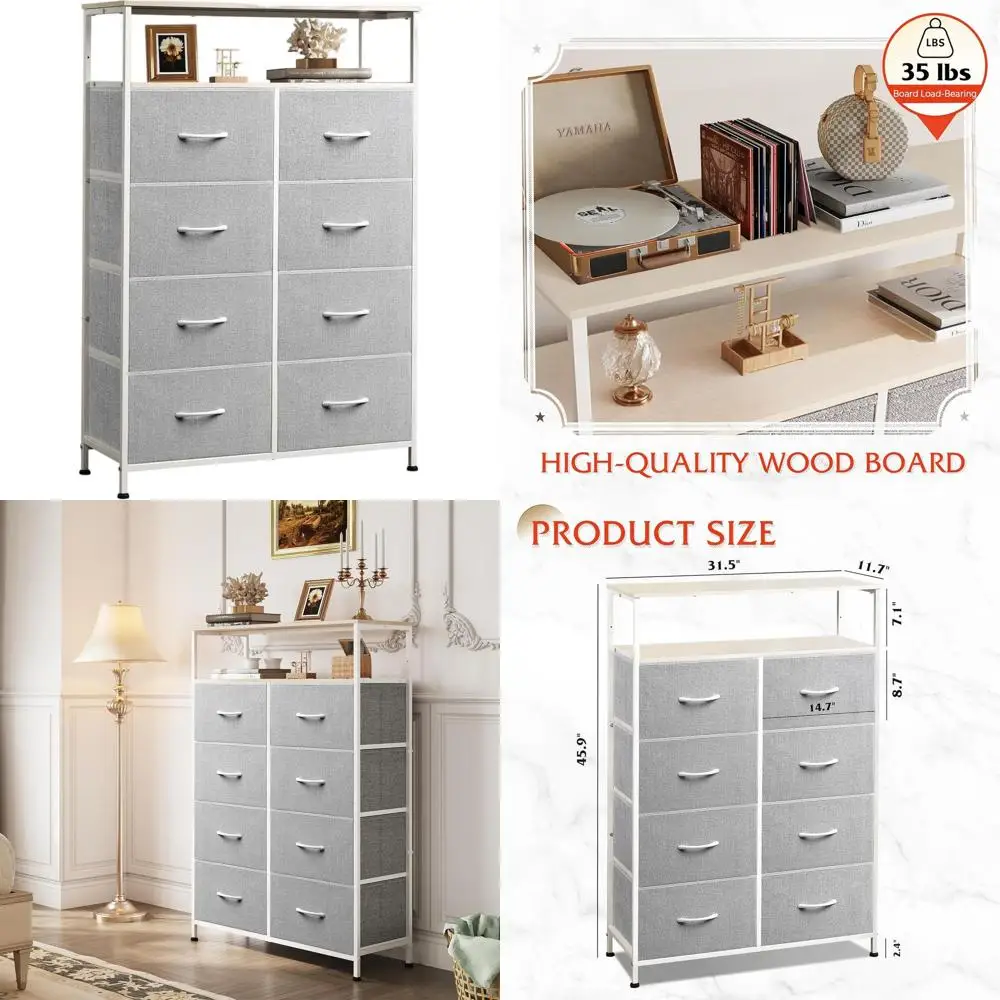 

Решения для хранения вещей в спальне: открытые полки, высокий комод, тканевые контейнеры, тумба с ящиками, для гостиной, прихожей, светло-серый