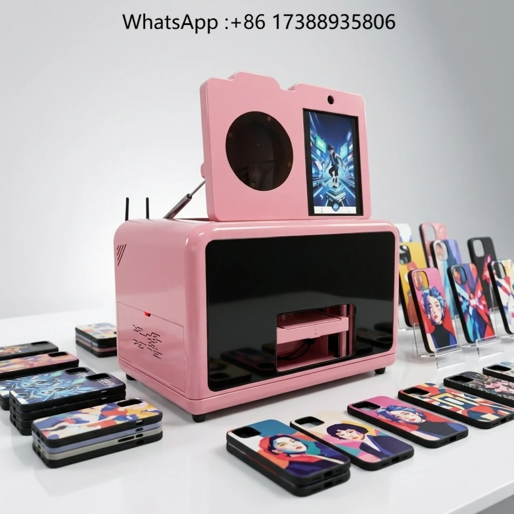 New Arrival Selfie UV Printer A5 Pink Case Flatbed Printer Machine for Phone Case PVC ID Card Puzzle Golf Ball Printing