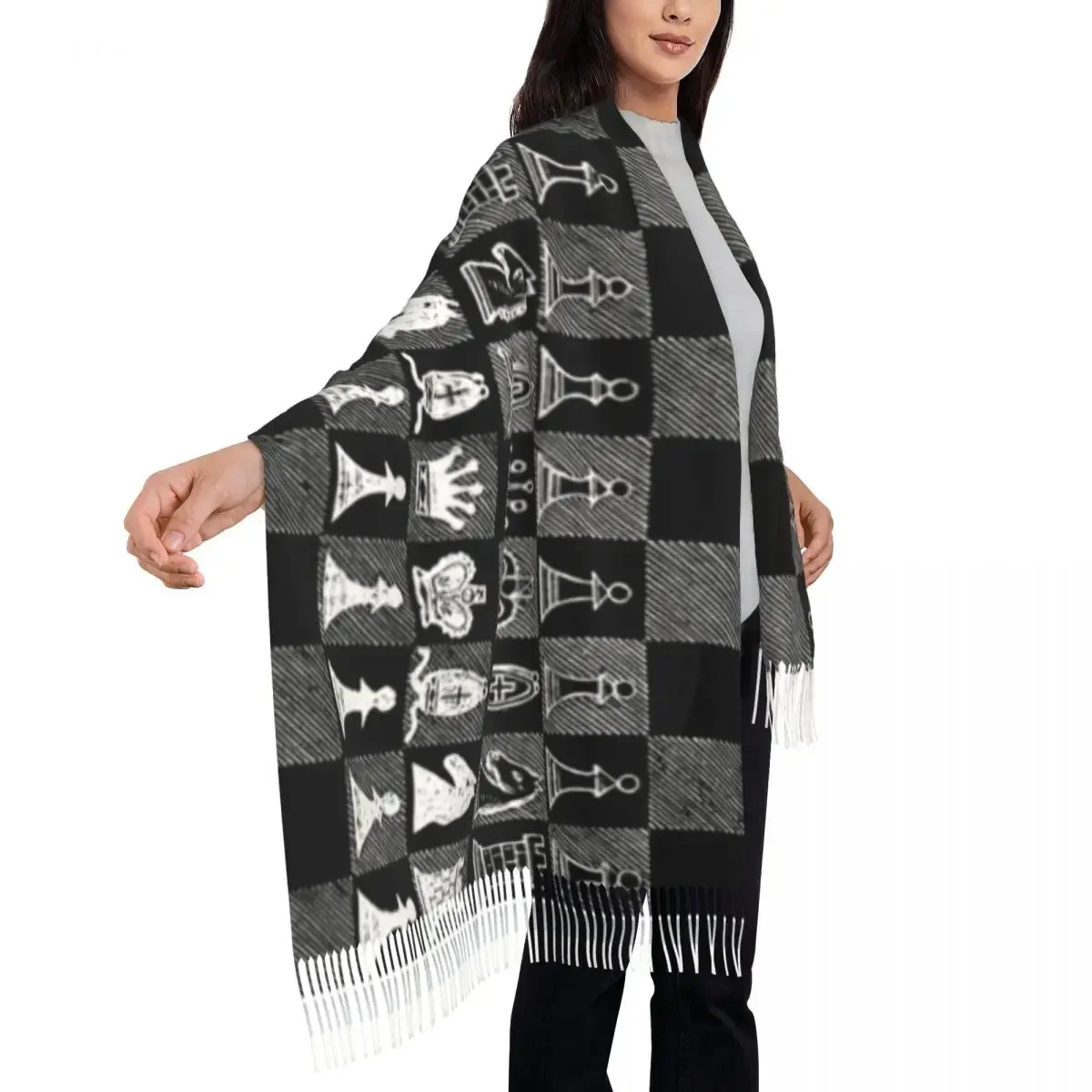 Chess Fan Chess Player Grand Master Of Chess Shawl A Tassel Scarf