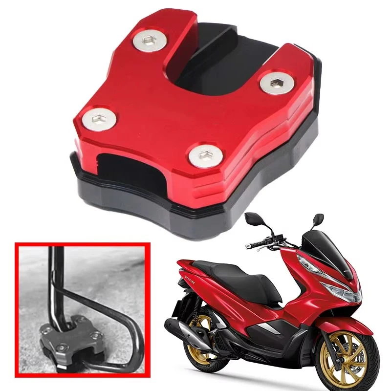 

Motorcycle Accessories CNC Side Foot Stand Enlarger Plate Kickstand Extension Pad Fit For Honda PCX125 PCX150 ADV150 2019-2021