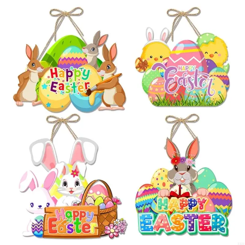 4Pieces Decoratief papieren deurteken Hangdeur Sign Spring Festival Ornament Kxre