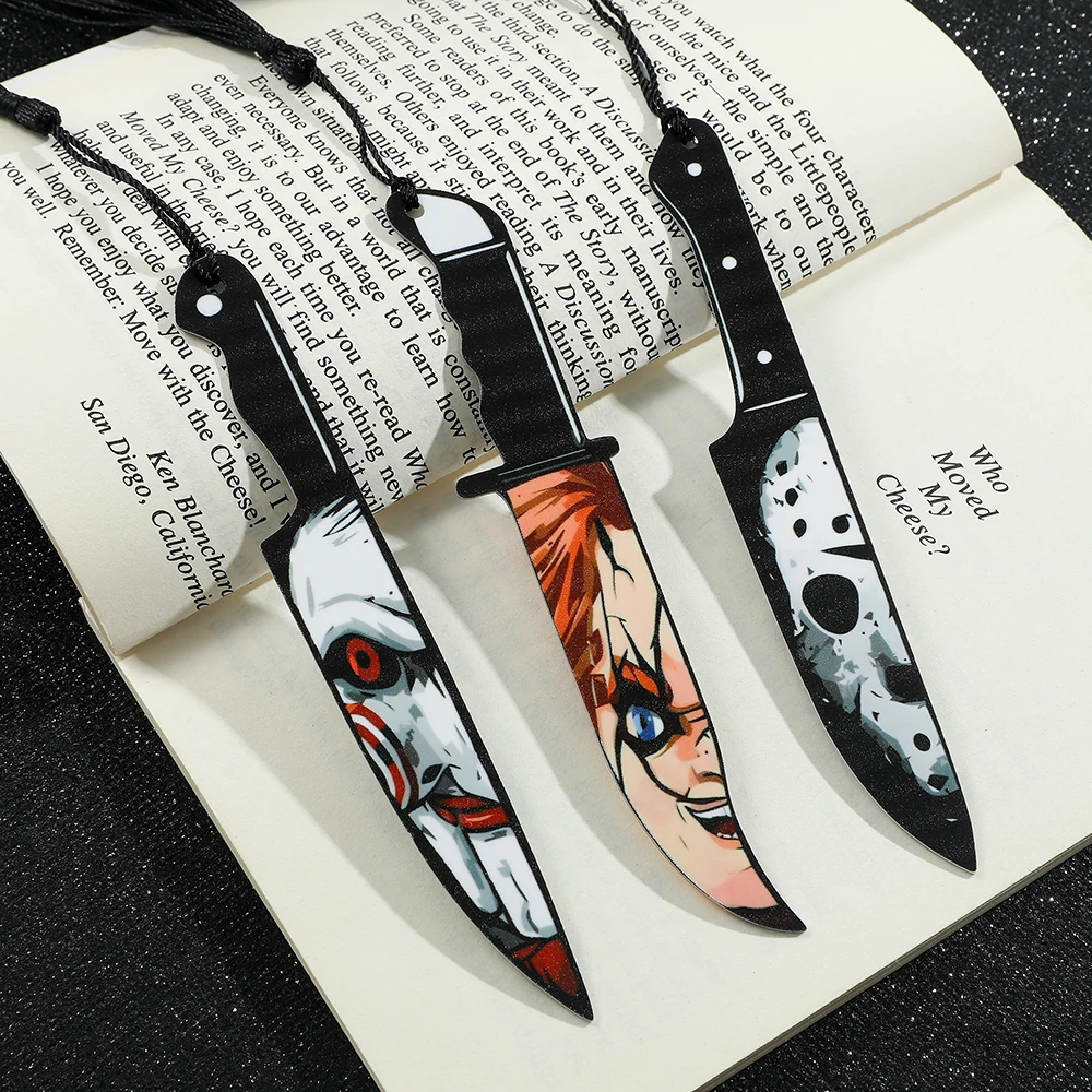 1pcs อะคริลิค Ghost บุ๊คมาร์คพู่สีดําสําหรับคนรักภาพยนตร์สยองขวัญอ่าน MARKER ของขวัญสําหรับคนรักหนังสือสํานักงานเครื่องเขียน