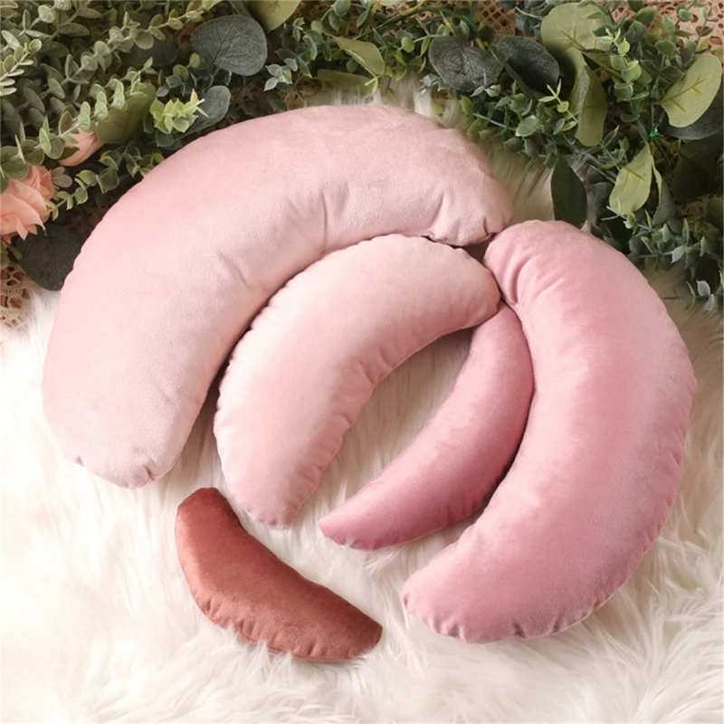 1 Set Baby Posing Aid Pillows Newborn Photography Props Moon Shape Pillow Girl Boy Studio Photo Shooting Background Accessories