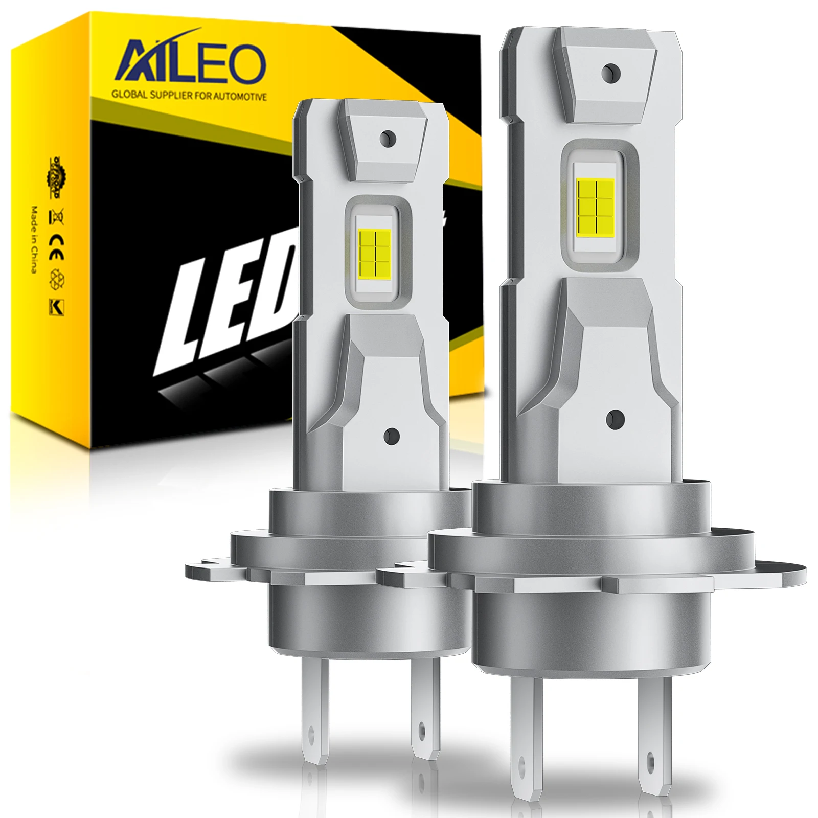 

AILEO New H7 LED Headlight Auto Bulbs 12V Led Lights For Car Headlamp 6500K White Lamp 350% Super Bright Fanless 15000LM 60W CSP