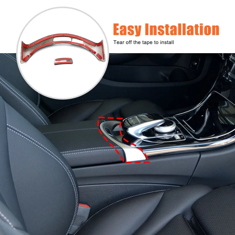 ABS ل 2015-2021 مرسيدس بنز جديد C-Class/GLC W205 X253 وحدة التحكم المركزية مسند الذراع صندوق التبديل غطاء الكسوة اكسسوارات السيارات #3