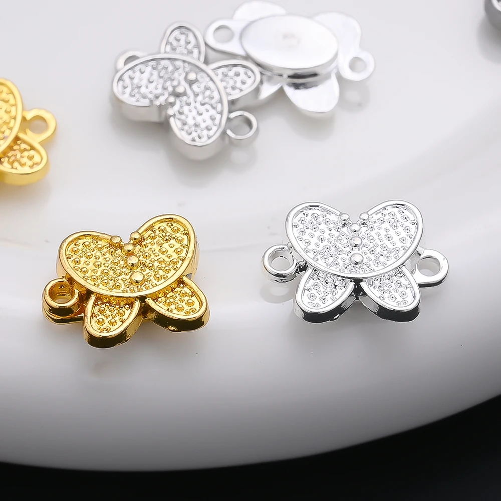 IYOE 4 قطعة 11*16 مللي متر سبيكة فراشة المغناطيسي المفاجئة فراشة المشابك المغناطيسية نهاية موصل Charms قلادة صنع المجوهرات سوار