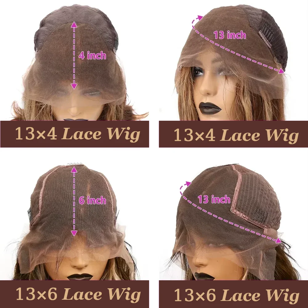 الجسم موجة 13x6 الدانتيل الباروكة الأمامية 36 بوصة 220% P4/27 تسليط الضوء على HD الدانتيل الشفاف الجبهة البرازيلي خصلات الشعر المستعار الإنسان للنساء