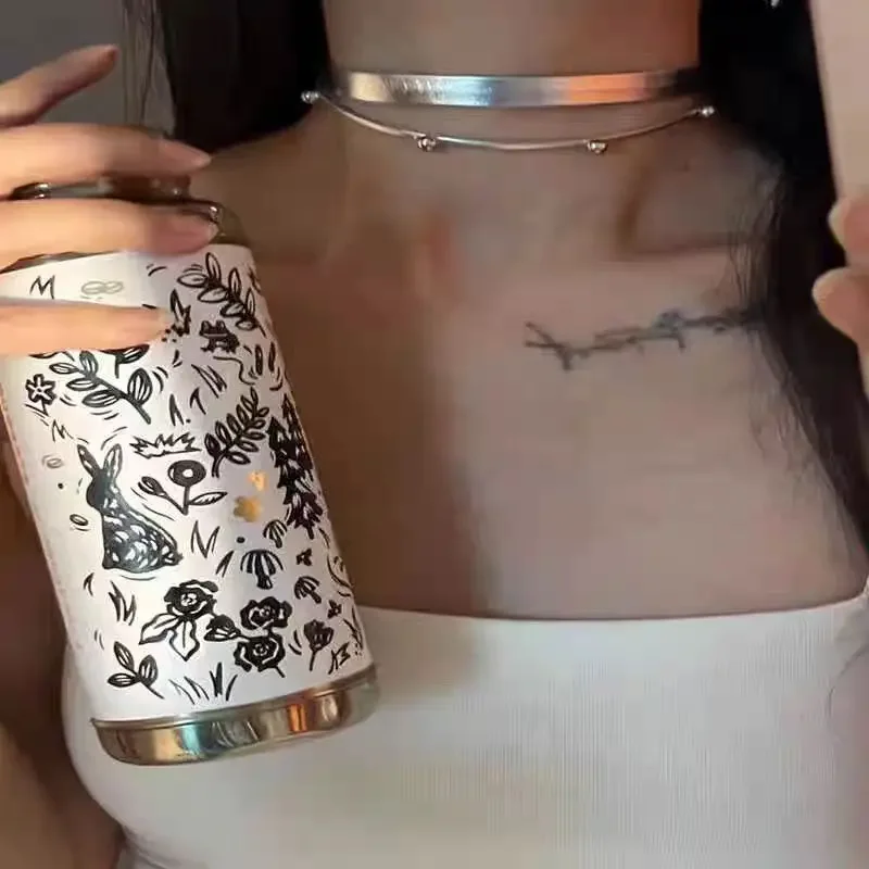Punk Gothic Rock and roll Simple Fashionable Individuality Hottie Sweet Cool Silver Leather Double-deck Choker Collarbone chain