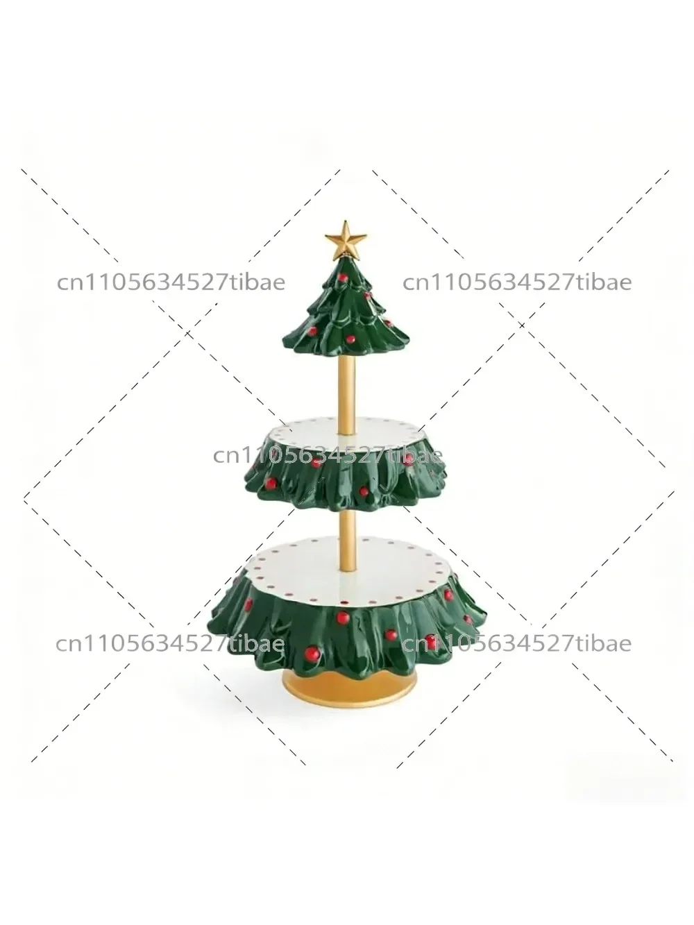 Festive Christmas Tree Resin Fruit Snack Rack Dessert Plate Bowl Holder Table Divider - Kitchen Storage Organizer