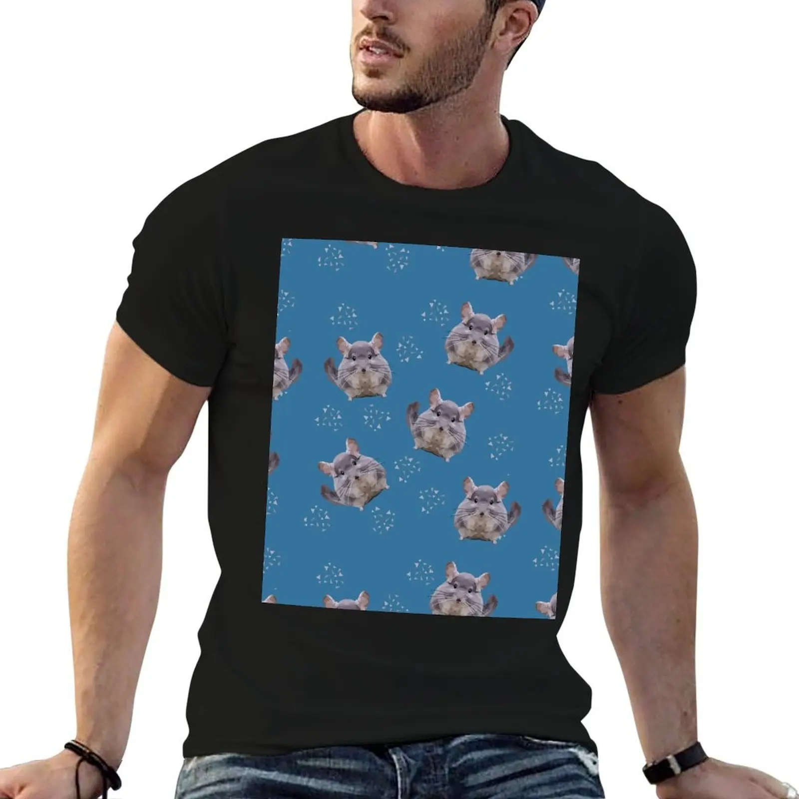 

Chinchilla Pattern T-Shirt man graphic t shirt man t shirt summer T-Shirt