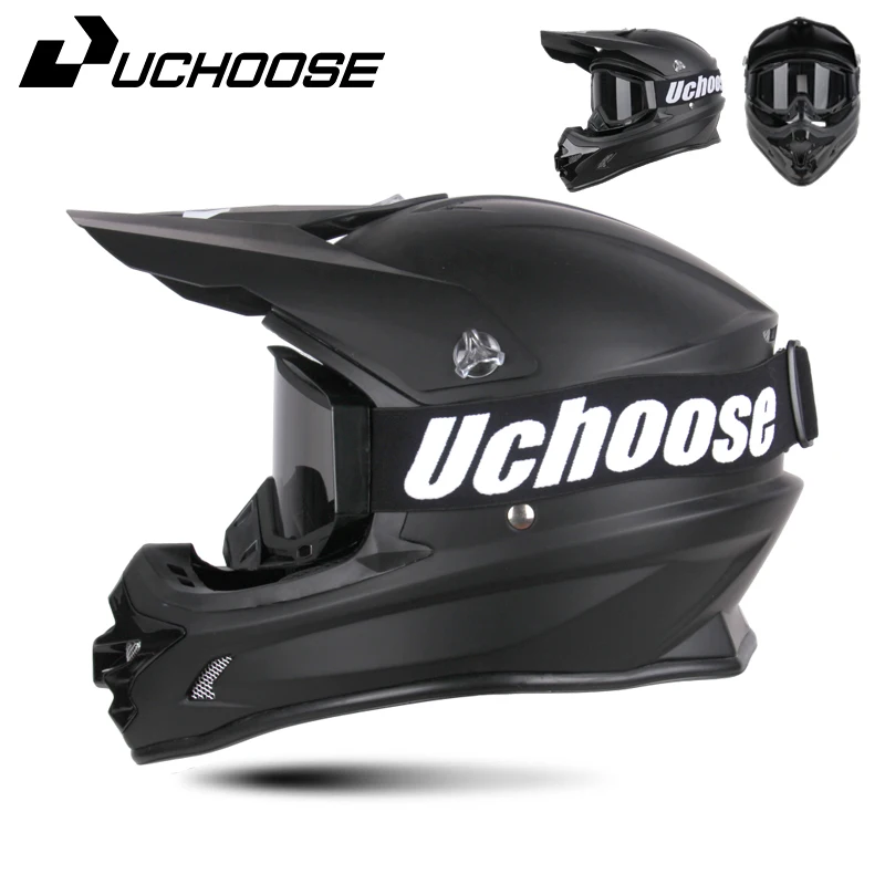 UCHOOSE DOT Helme Motocross Kask Cross Downhill Soporte Casco Off Road Helm Racing Klassische Motorrad Original Enduro Brille 9