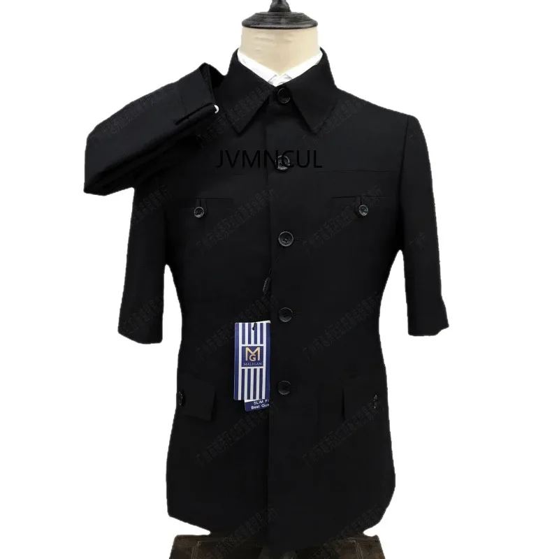 

ARARE 2026 New Style Men's Spring-Summer Short-Sleeved Slim-Fit Suit with Trousers for Cross-Border Sales