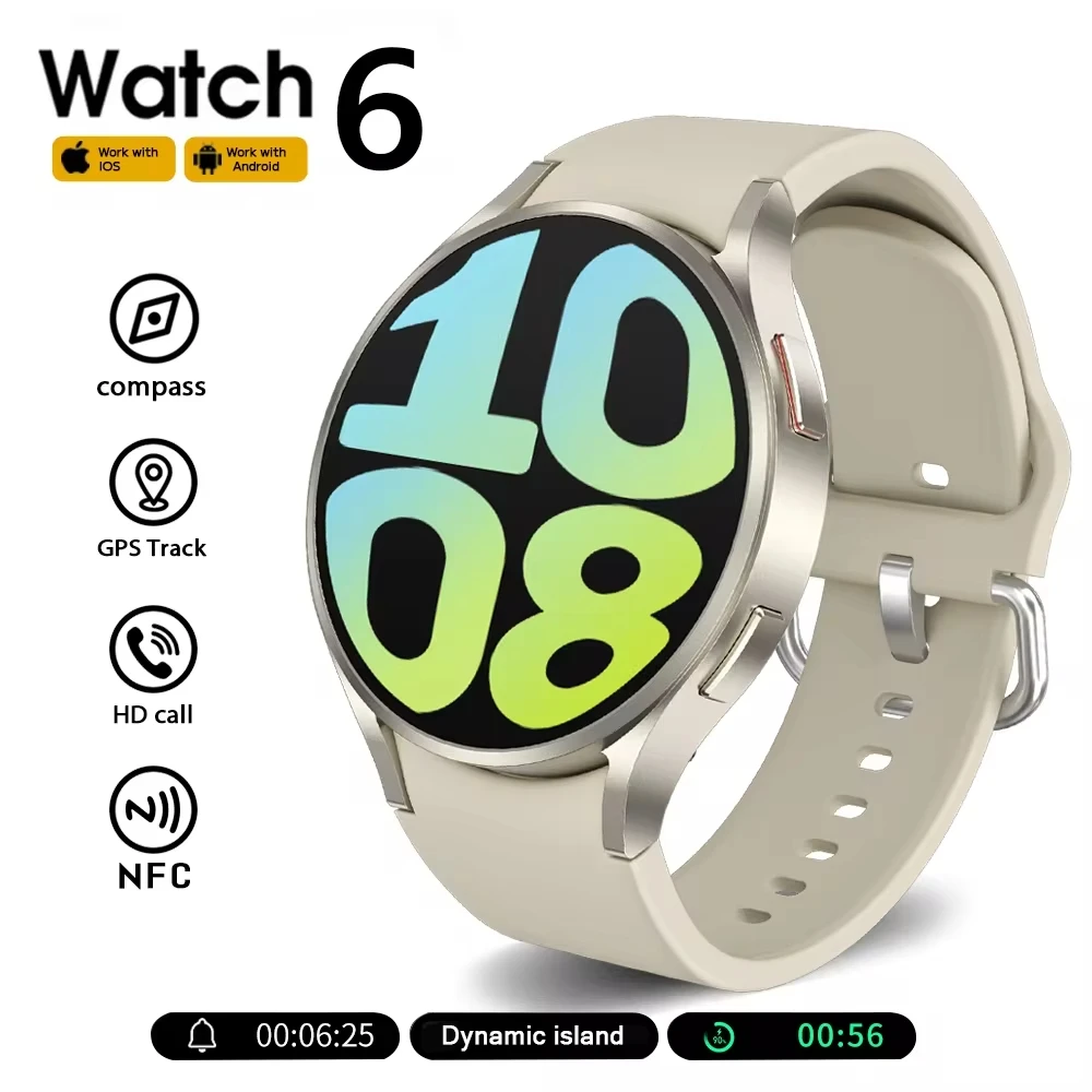 New For Samsung Galaxy Watch 6 GPS Track Smart Watch Men Amoled Always Display Body Temperature Clock BT Talk Chic Smart Watch