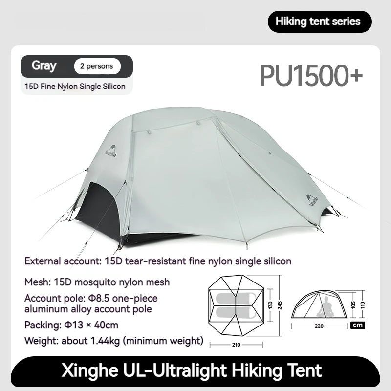 Naturehike Star River UL Campingtent 15D Siliconen 2 Persoons 3 Seizoenen Tent Ultralight Draagbare Outdoor Wandeltenten Met Mat