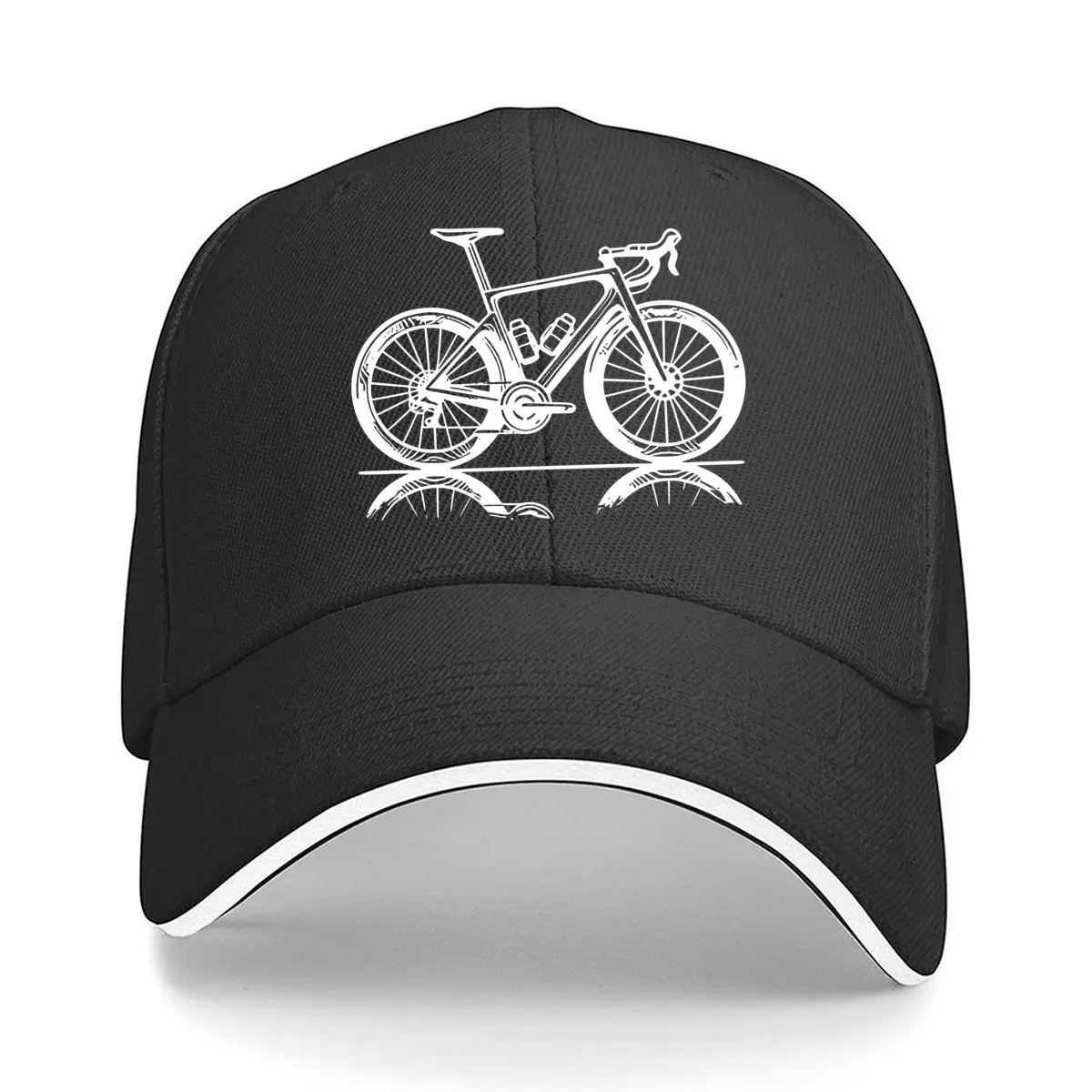 Road Bike Speed Bicycle Outline Sandwich Baseball Cap Outdoor Workouts Sun Hat