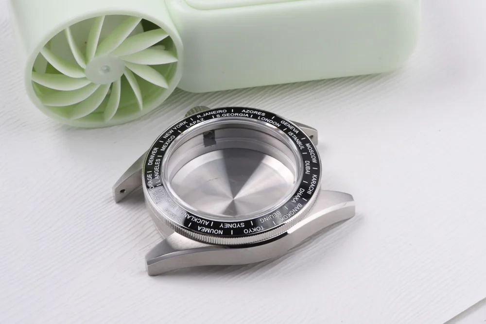 GMT 39mm Edelstahl-Uhrengehäuse 30mm Zifferblatt Saphirglas Tauchergehäuse Passend für Seiko Mod für NH34 Automatikwerk Zubehör – Detail 5