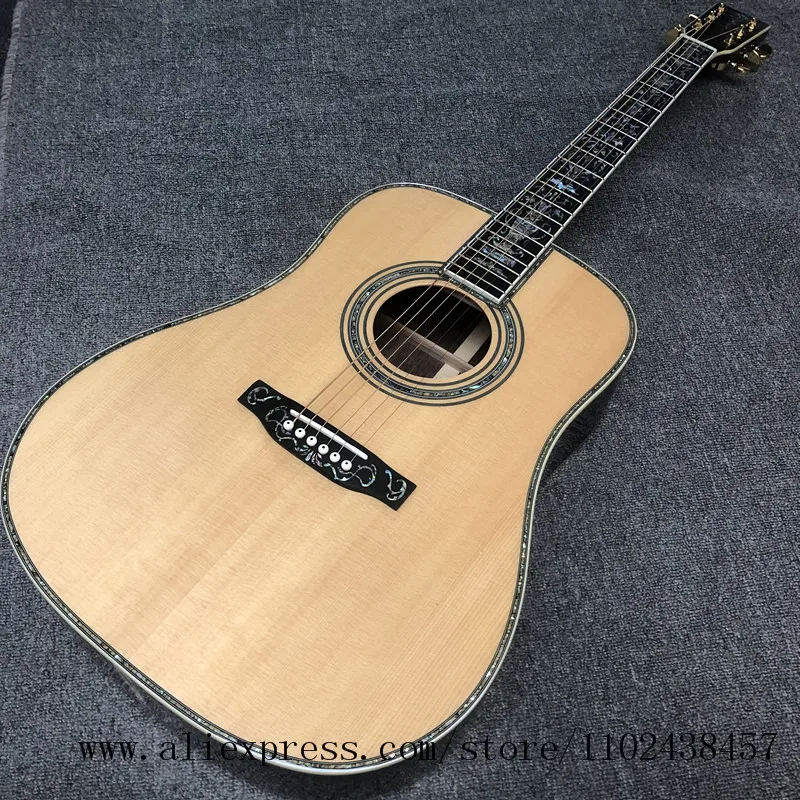 Solid Spruce Top, Ebony Fingerboard, Mahogany sides and back, 41 inch, High Quality Acoustic Guitar, Factory New