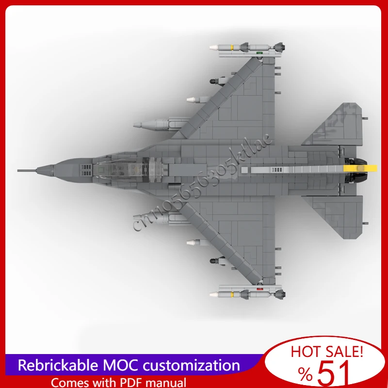1255 peças moc combate a ar f16c modelo de lutador blocos de construção modulares tecnologia montagem crianças brinquedos populares presentes de natal