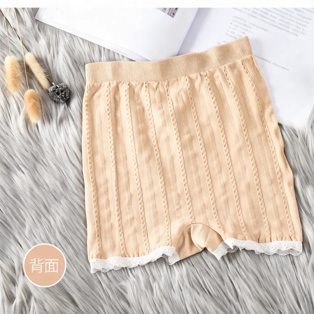 Fashion Safety Shorts Women Lace Twisted Design Seamless Underwear Anti Chafing Soft Breathable High Waist Summer Panties