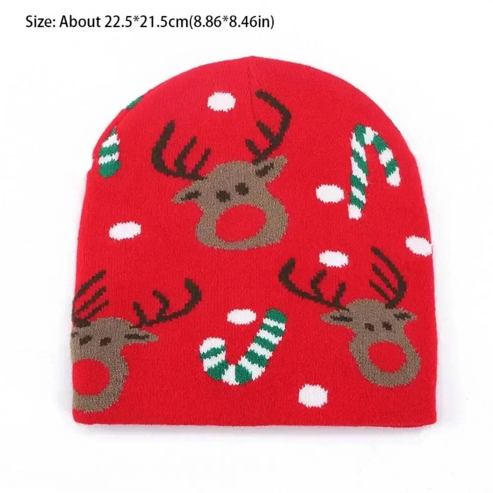 Śliczne tkaniny akrylowe świąteczna czapka z dzianiny list utrzymuj ciepło haftowana czapka z dzianiny zagęszczony świąteczny łoś pulowerowa czapka damska