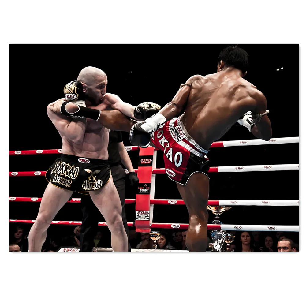 Boxing Muay Thai Canvas Painting Set, Fighter Wall Art Poster, Sport Fitness Gym Decor Bedroom Living Room Home Office 1 Piece