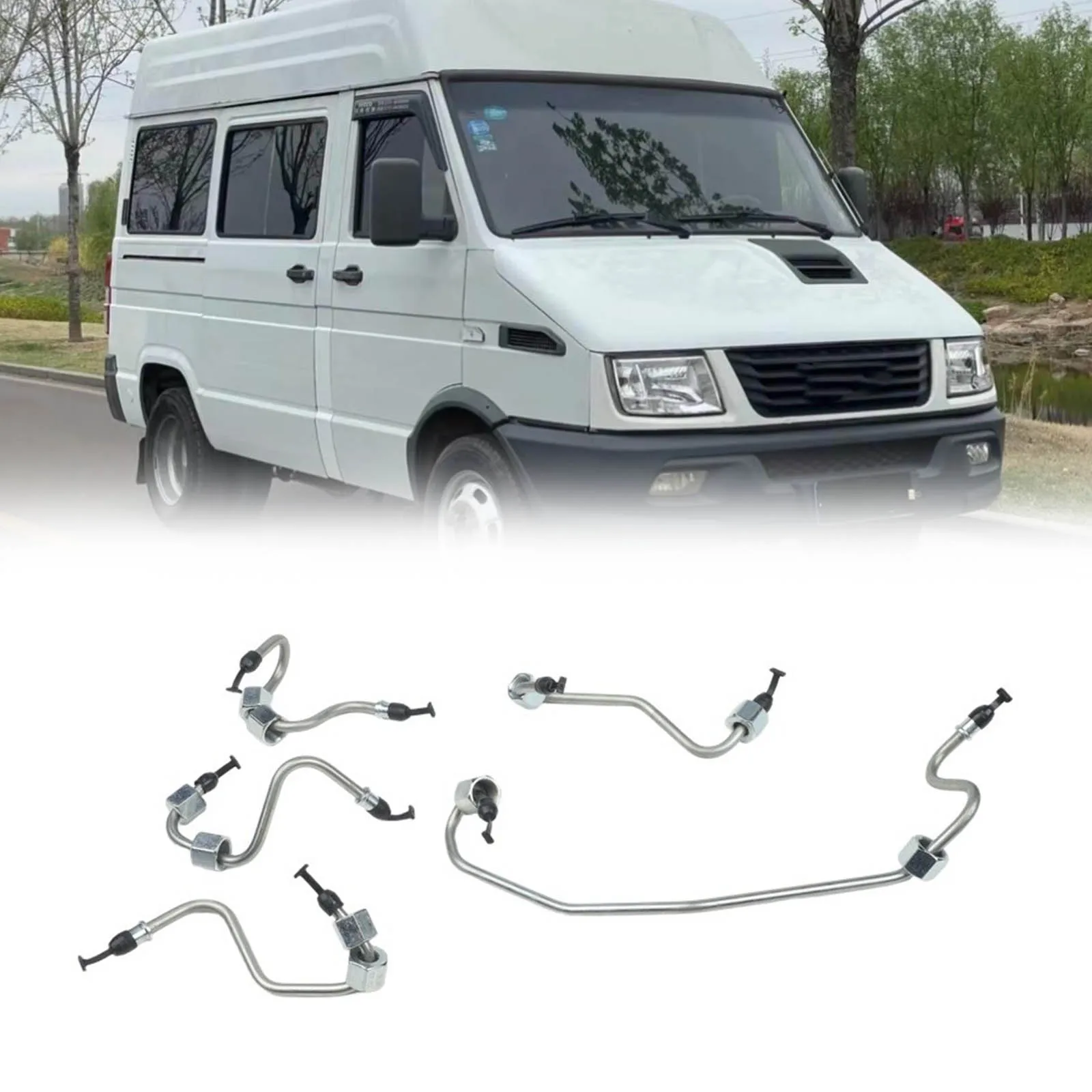 /5pcs /Fuel /Injector Pipes For Fiat For Ducato Daily 2.3 2006+ Euro4 Euro5 Engine Replacement Part Metal Silver Tube Fit