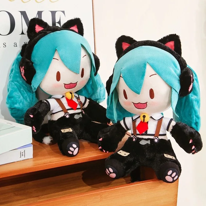 New Hatsune Miku Puppet Meow Puppet Bowknot Anime Cat Cartoon Birthday Gift Fufu Cat Claw Girl Gift Model Collection Hobby Gifts