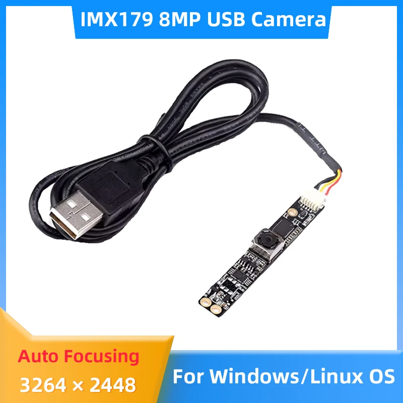 Imx179 USBカメラモジュール,8mpオートフォーカス,固定焦点,3264x2448,Windows, Linux,os用75 °