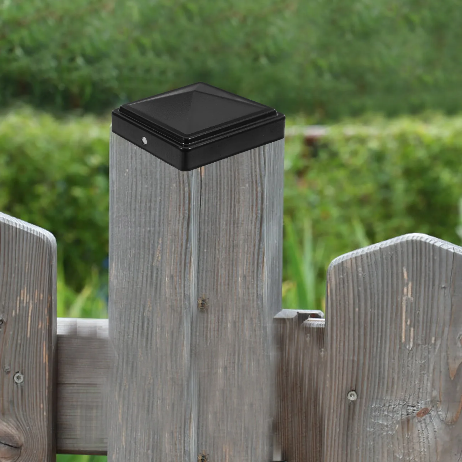 

6pcs Square Fence Caps Metal Durable Covers Pressure Fit Guardrail Protection External Post Topper Covers End Caps For Deck