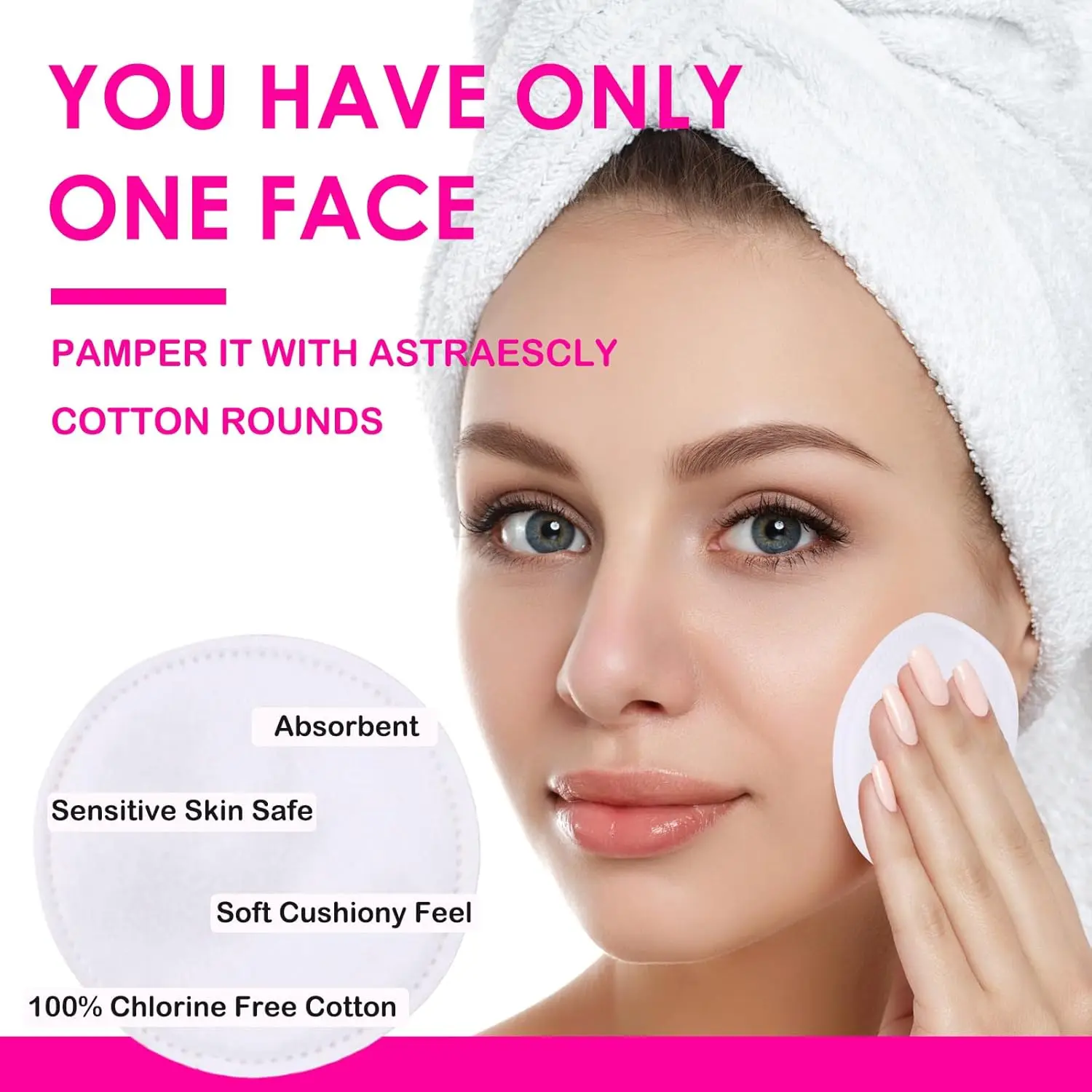 แผ่นสำลี 300 ชิ้น – 100 ชิ้น (แพ็ค 3) - นุ่ม ซึมซับดี แผ่นเช็ดเครื่องสำอาง บำรุงผิว และทำความสะอาดผิวหน้า