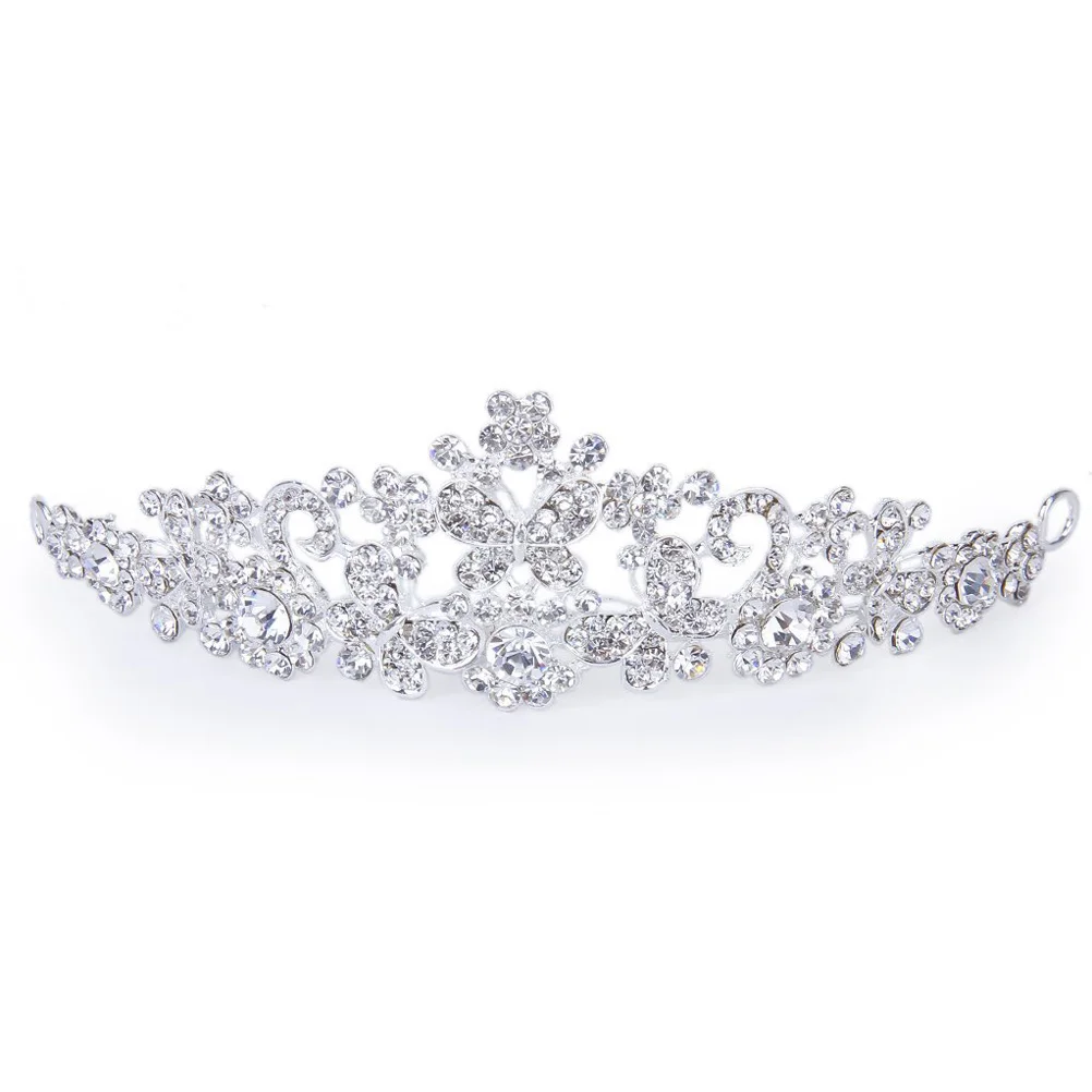 Prata cristal strass flor coroa bandana casamento baile de formatura festa tiara cristal strass bandana