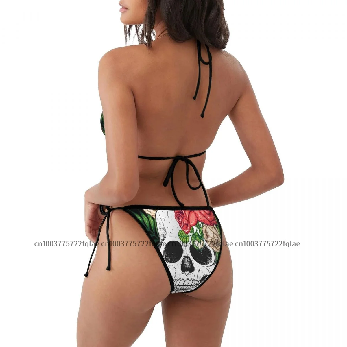 Costume da bagno donna con teschio e fiori Bikini Mujer Costume da bagno donna Costumi da bagno Micro bikini Set Costume da bagno estivo da spiaggia