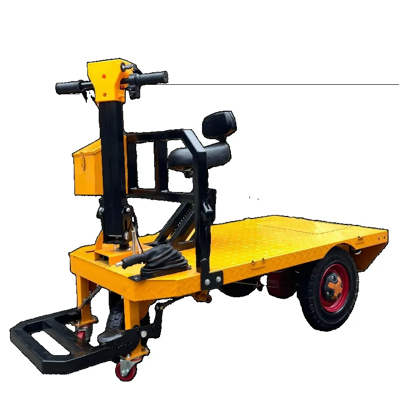1800W Electric Flatbed Transport Trolley Three Wheel 1000KG Construction Hand Cart