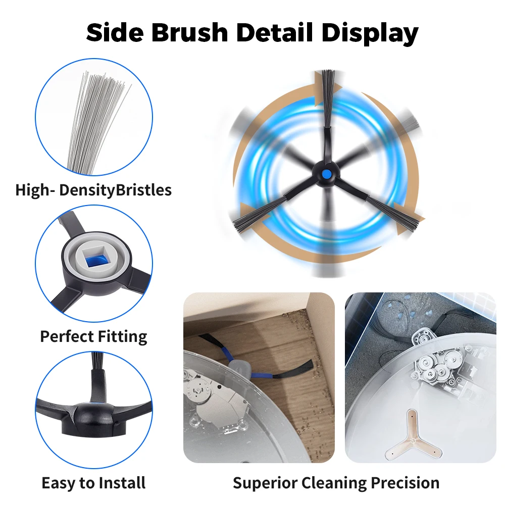 فرشاة جانبية لـ Ecovacs T50 Pro T50 OMNI T50 Pro Omni X8 Pro Omni X8 PLUS قطع غيار المكنسة الكهربائية الروبوتية
